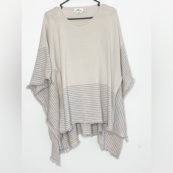 Vineyard Vines Sweaters - Vineyard Vines Striped Merino Wool Fringed Poncho size XS/S